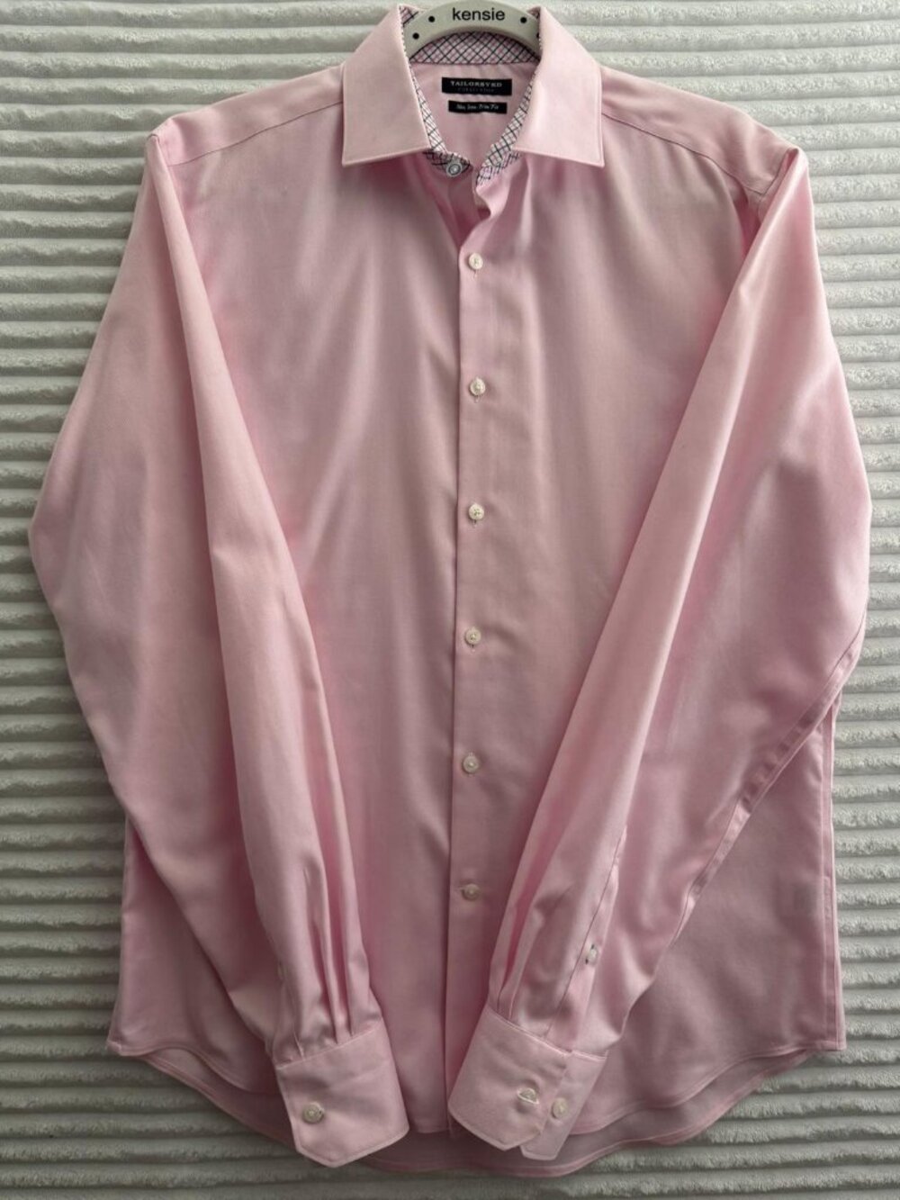 TailorByrd Shirt Mens L Pink Long Sleeve Button Down Flip Cuffs Shirt 16.5 36/37